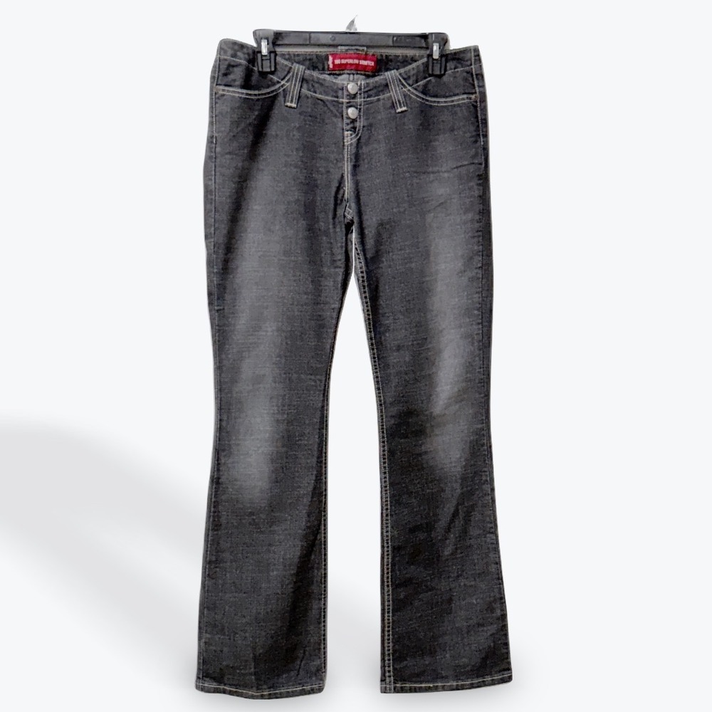 Y2K Levis Too Superlow Stretch Dark Wash Flare Jeans Low Rise Bootcut 520 9 JR M